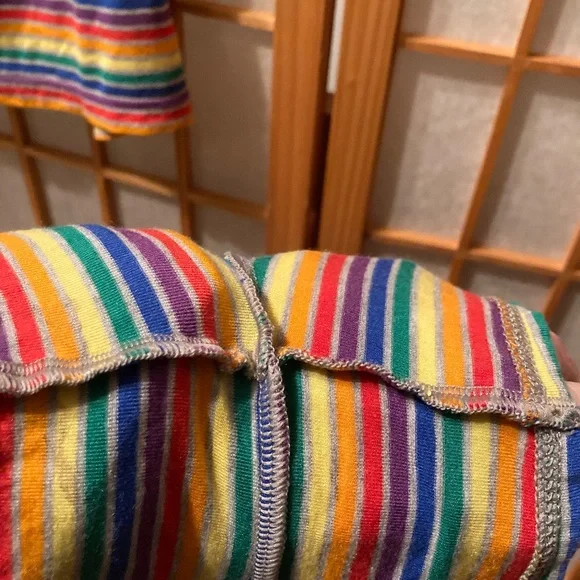 Old Navy XS Rainbow & Gray Pride Stripe Tank and Shorts Summer Pajama Set - Picture 6 of 6